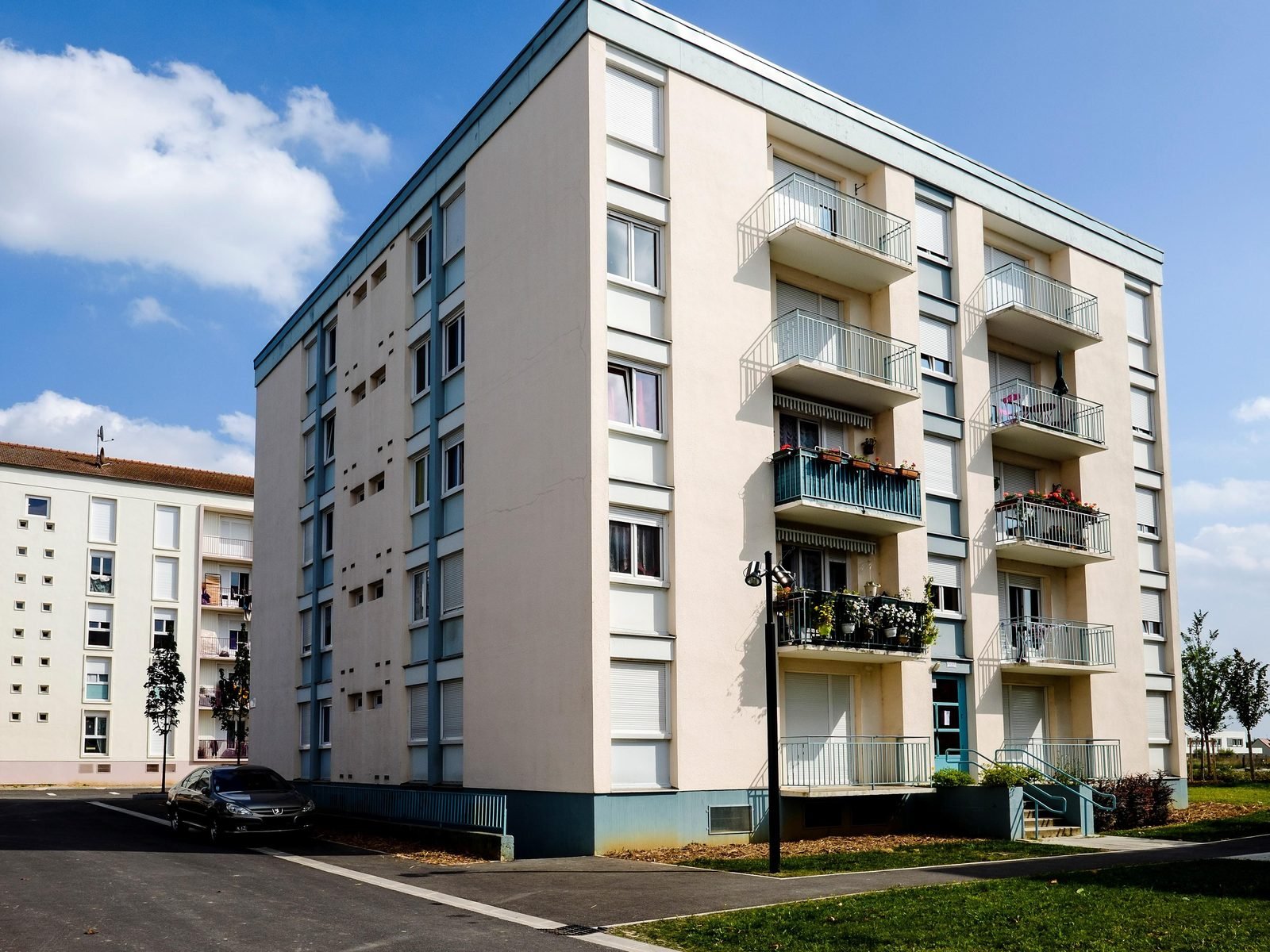 Immeuble en copropriété après ravalement